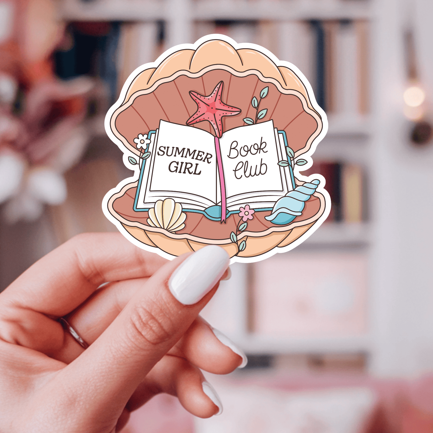Summer Girl Book Club Vinyl Sticker – Summer Book Lover : 2.5" - She Chester