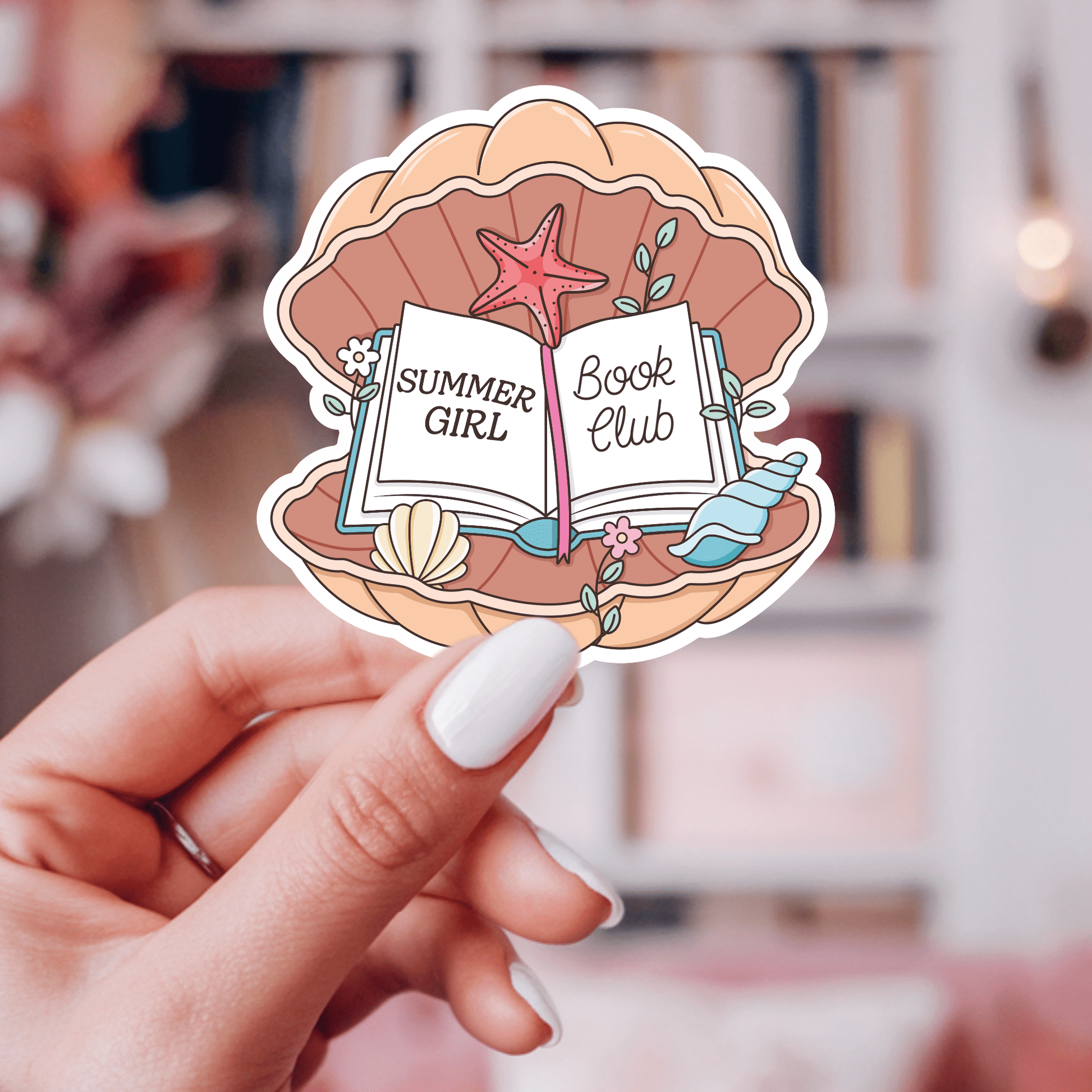 Summer Girl Book Club Vinyl Sticker – Summer Book Lover : 2.5" - She Chester