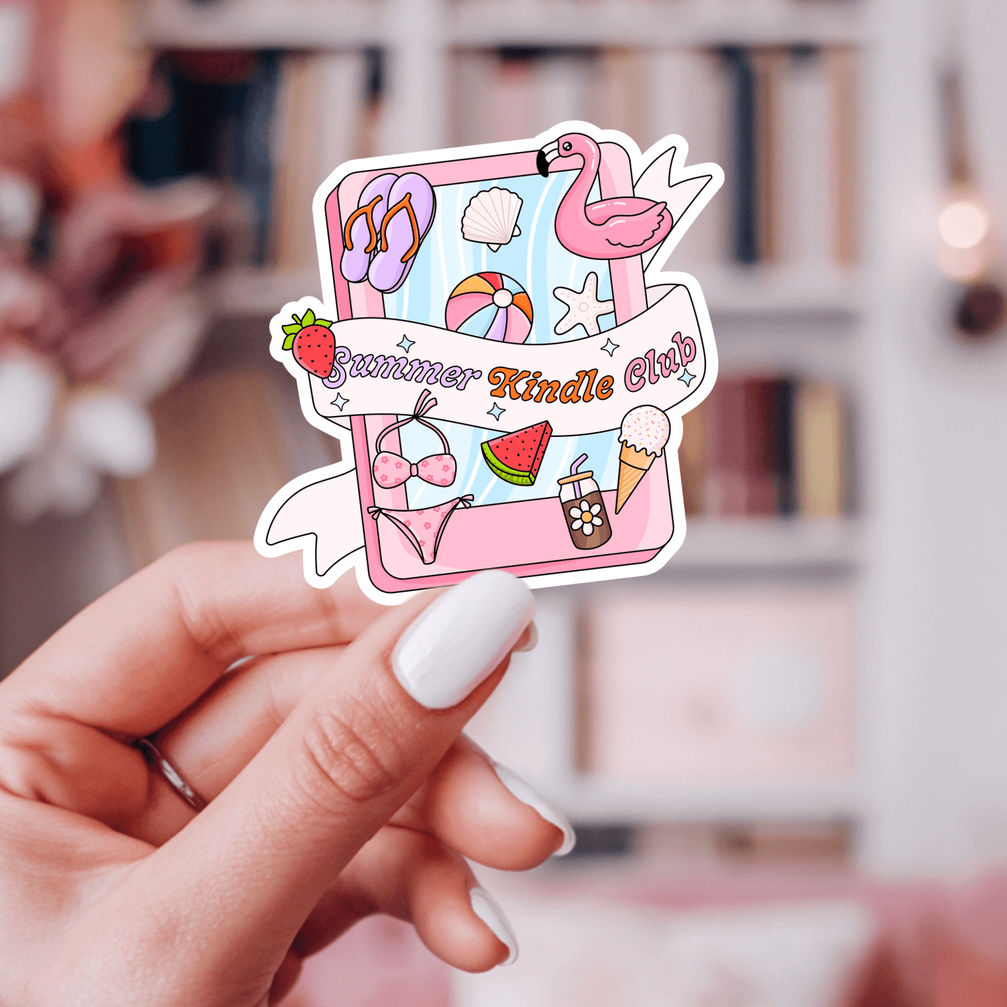 Summer Kindle Club Vinyl Sticker – Summer Book Lover : 2.5" - She Chester