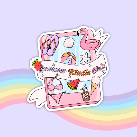 Summer Kindle Club Vinyl Sticker – Summer Book Lover : 2.5" - She Chester