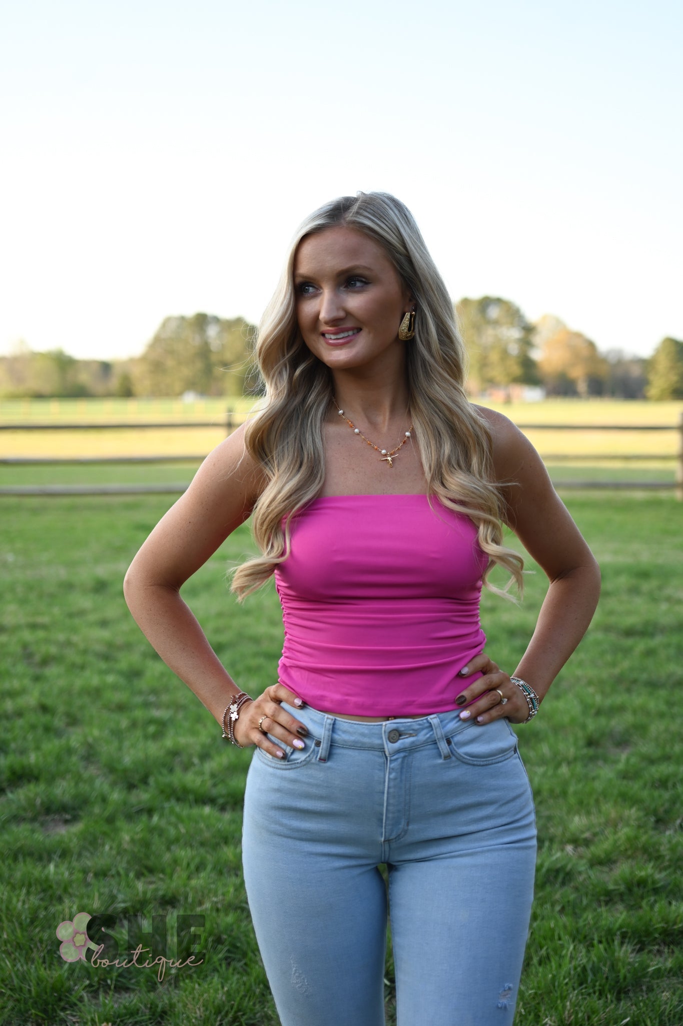 Summer Lovin Pink Bandeau Top - She Chester