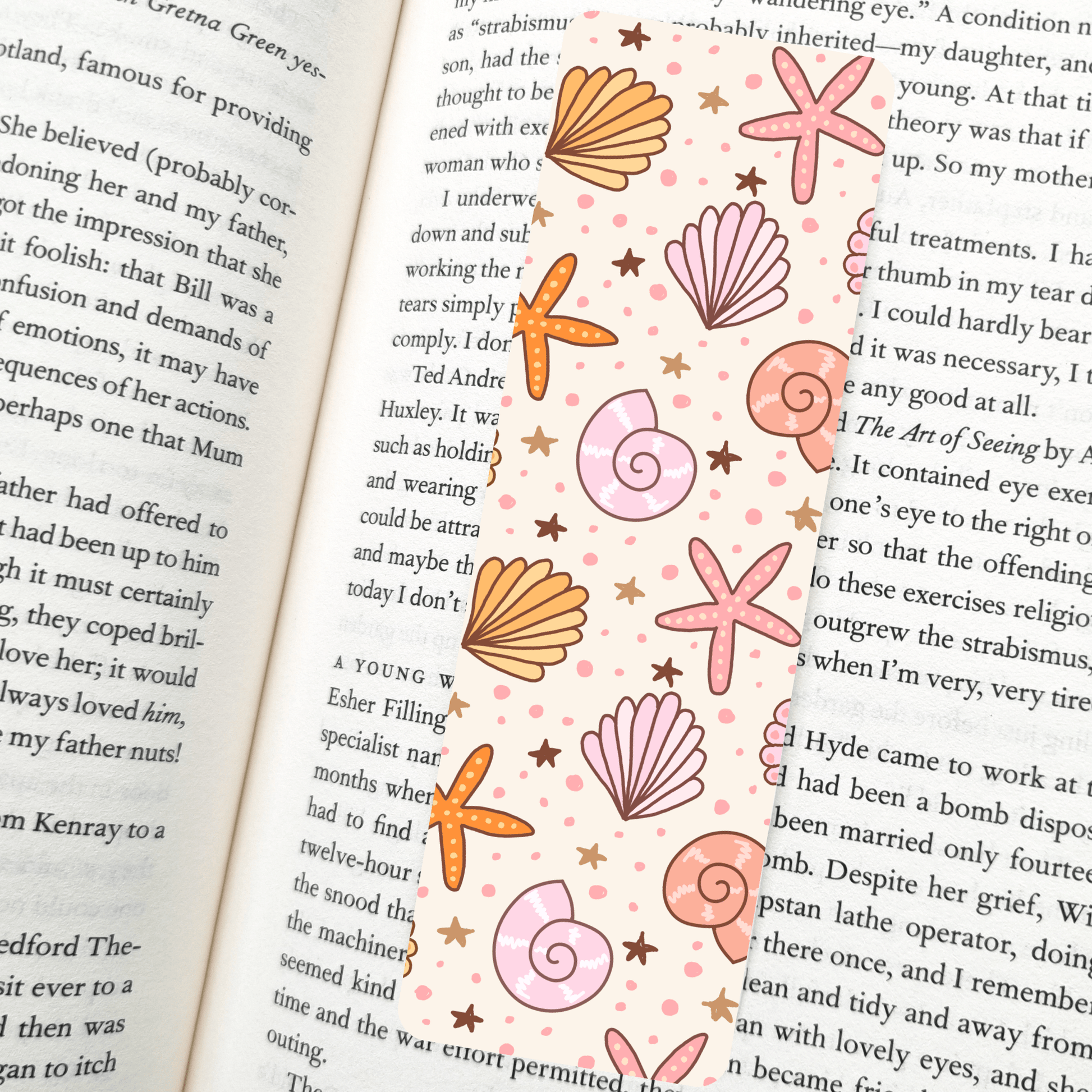 Summer Sea Shells Bookmark | Soft Matte Laminated  - She Chester