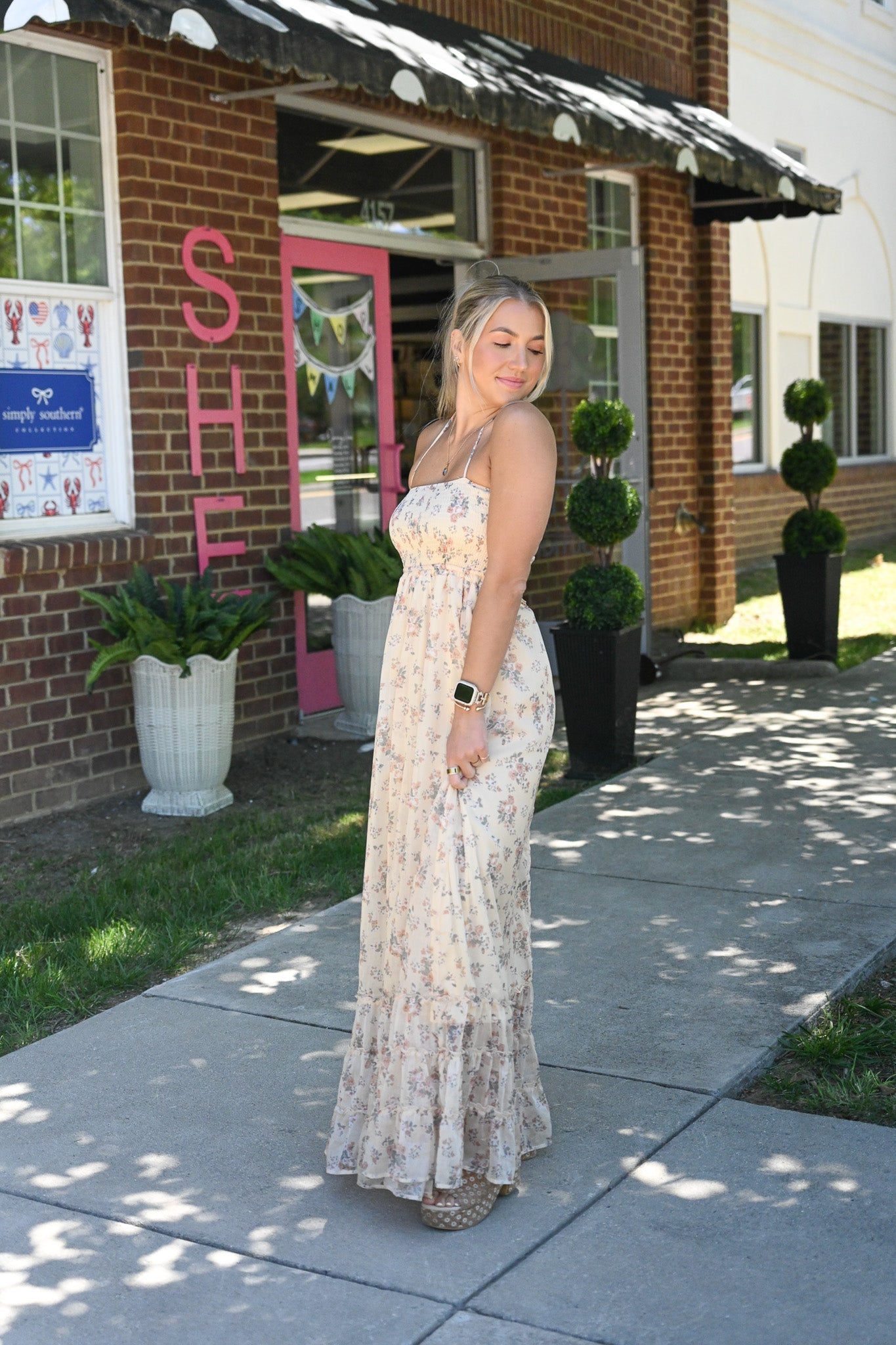 Sunset Dreams Buff Yellow Floral Maxi - She Chester