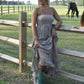 Sunset Dreams Taupe Maxi Dress - She Chester