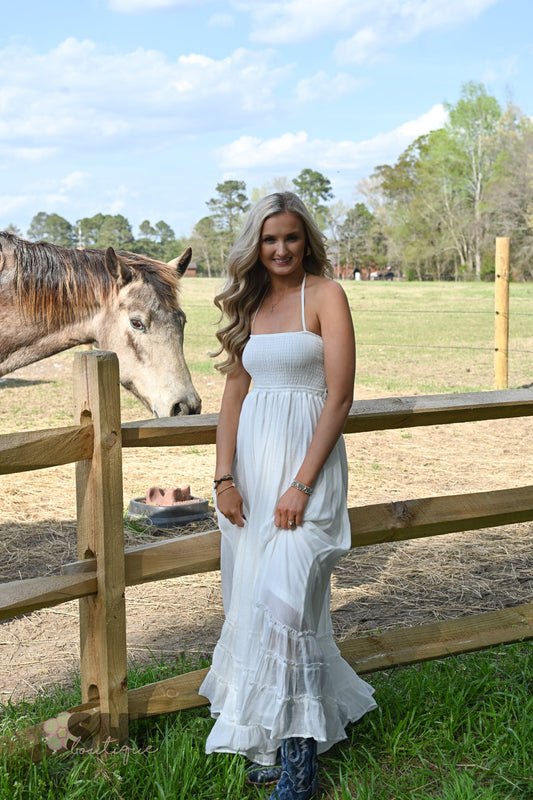 Sunset Dreams White Maxi Dress - She Chester