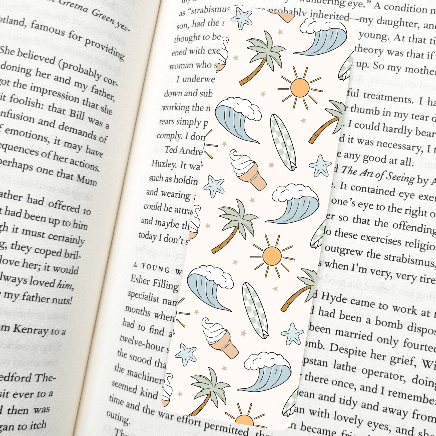Surf And Sand Bookmark | Soft Matte Laminated - She Chester