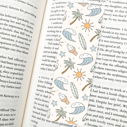 Surf And Sand Bookmark | Soft Matte Laminated - She Chester