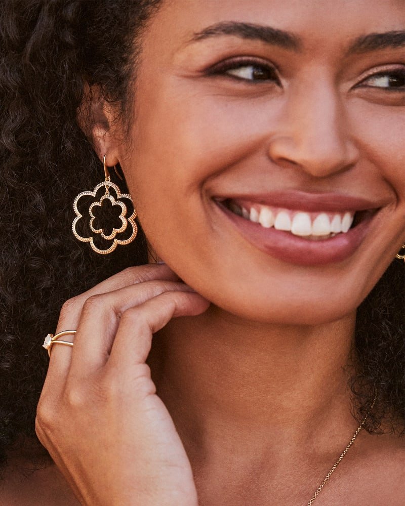 Susie Open Frame Gold Earring - She Chester
