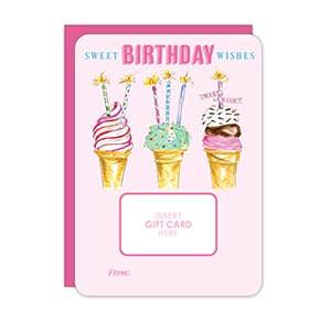 Sweet Birthday Wishes Ice Cream & Candles Gift Card Greeting - She Chester