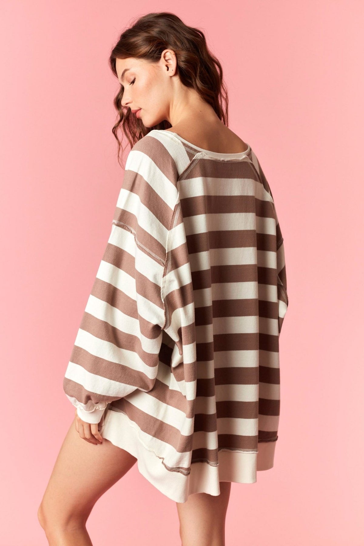 Sweet Cream Coffee Oversized Top - She Chester