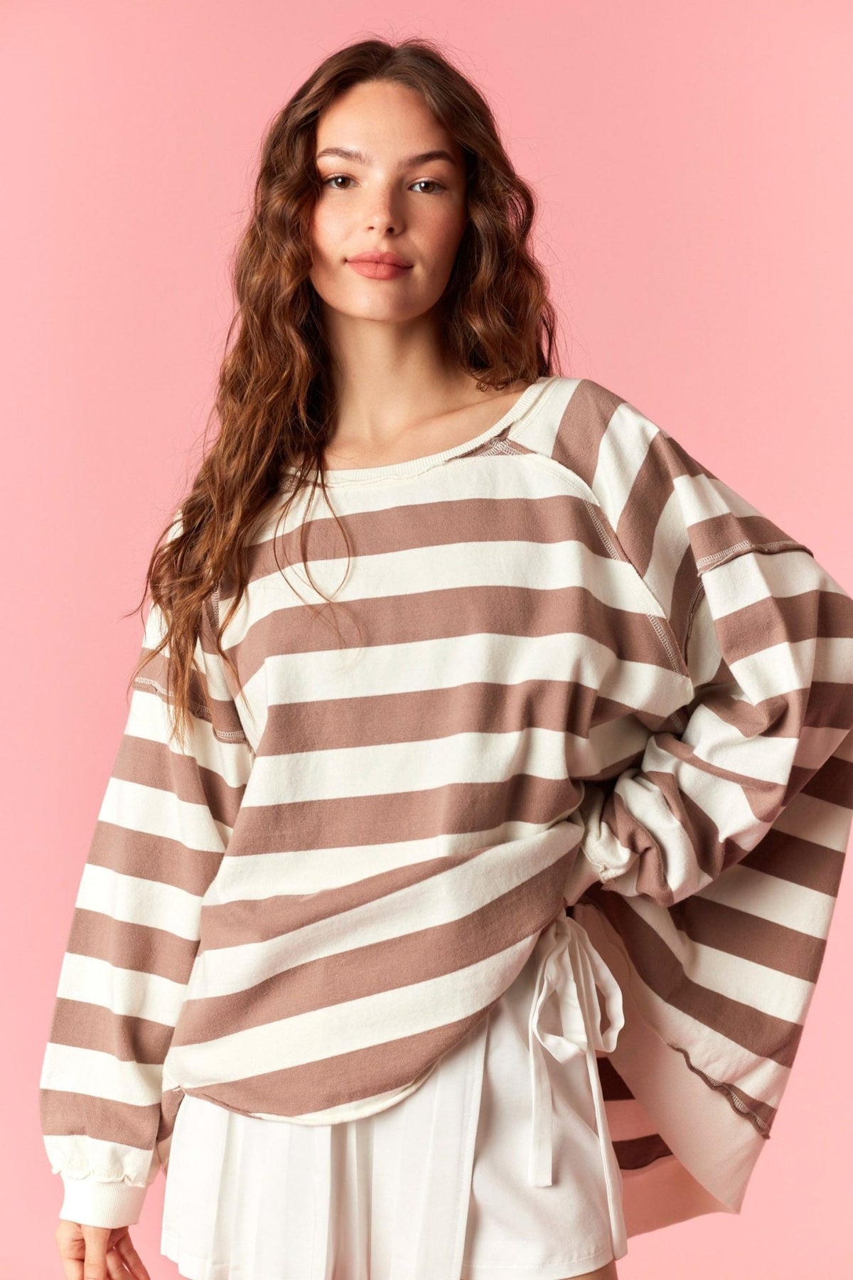 Sweet Cream Coffee Oversized Top - She Chester