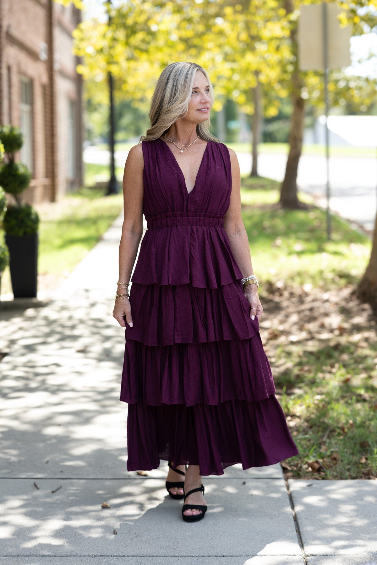 Sweet Moments Burgundy Maxi Dress - She Chester