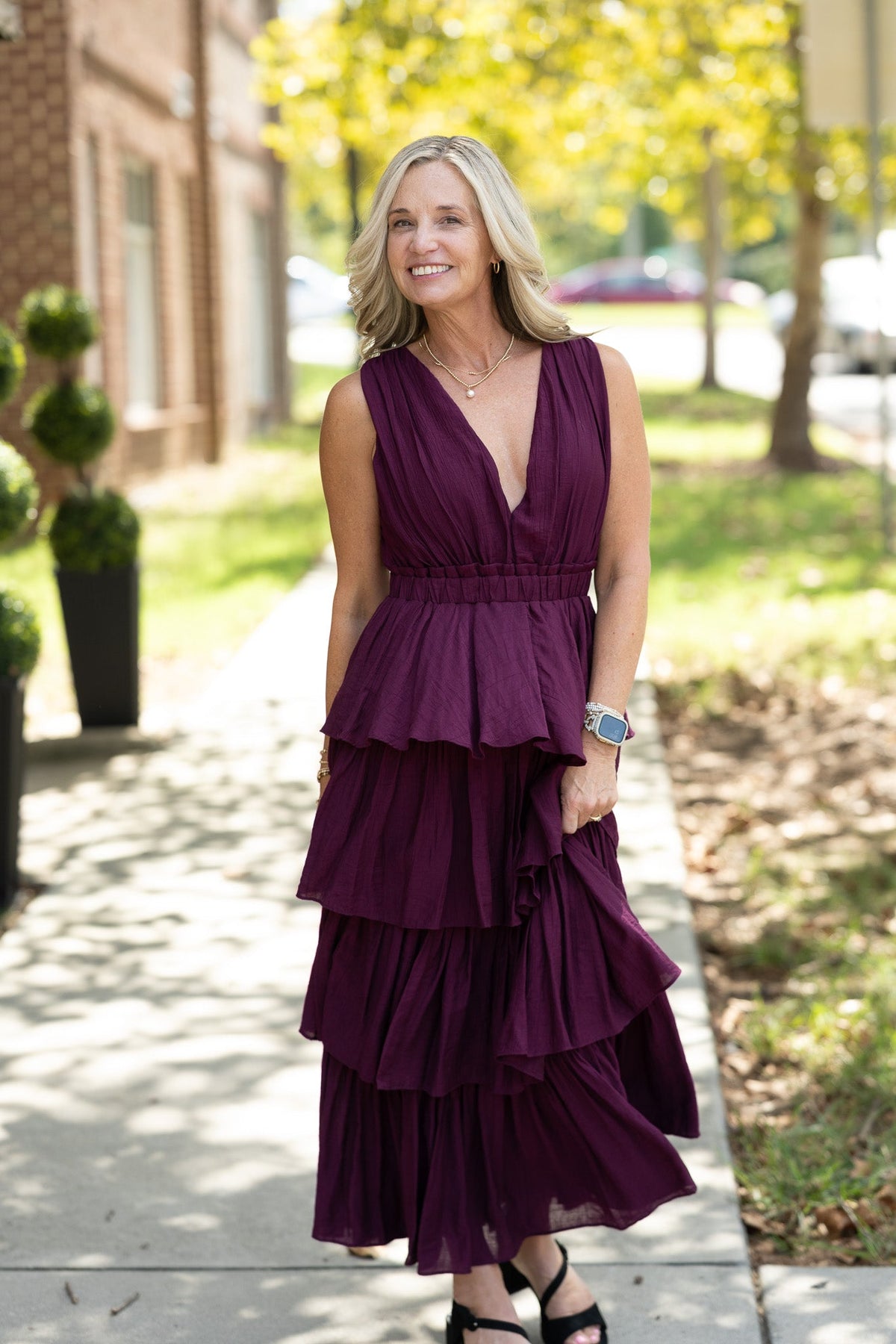 Sweet Moments Burgundy Maxi Dress - She Chester