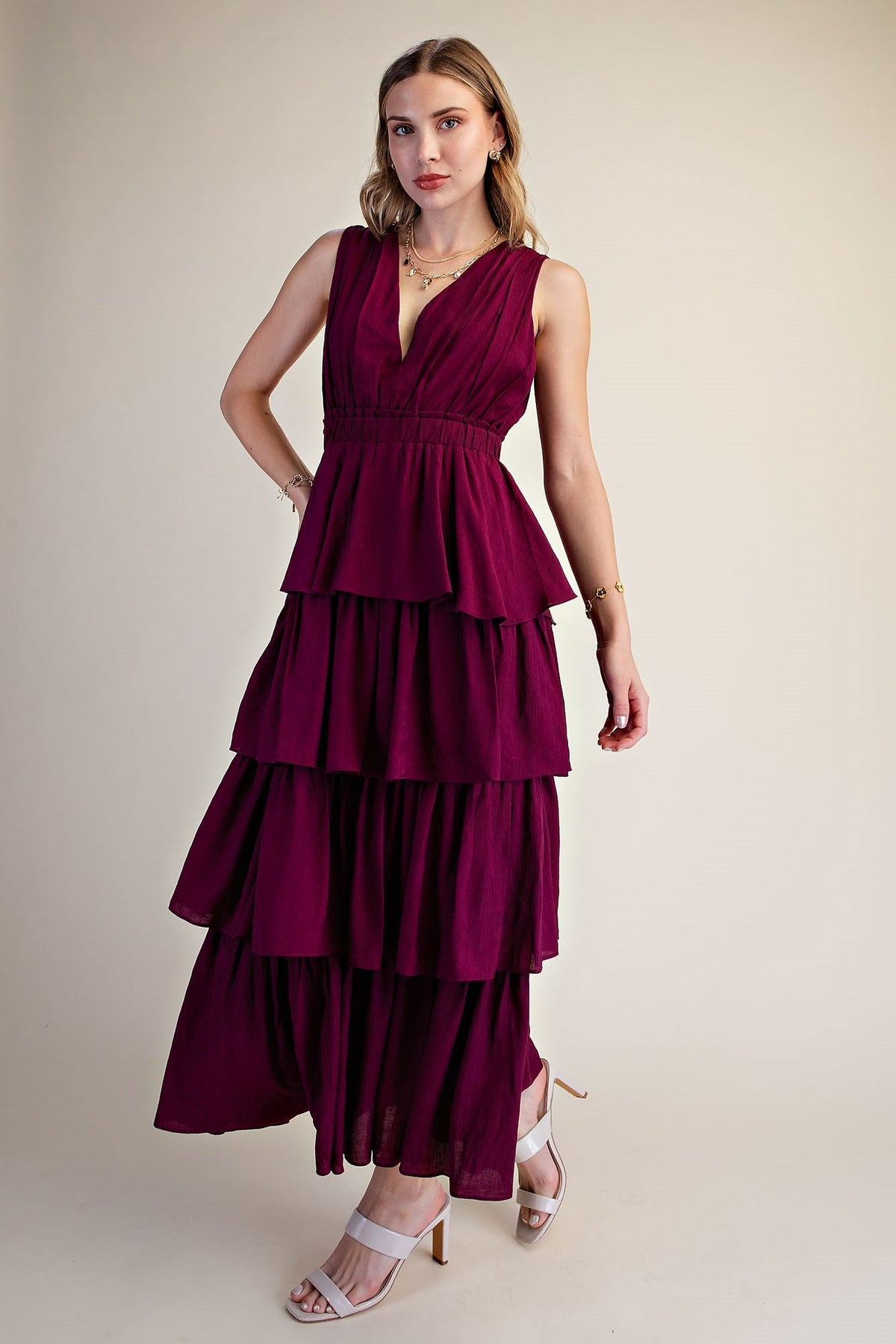 Sweet Moments Burgundy Maxi Dress - She Chester
