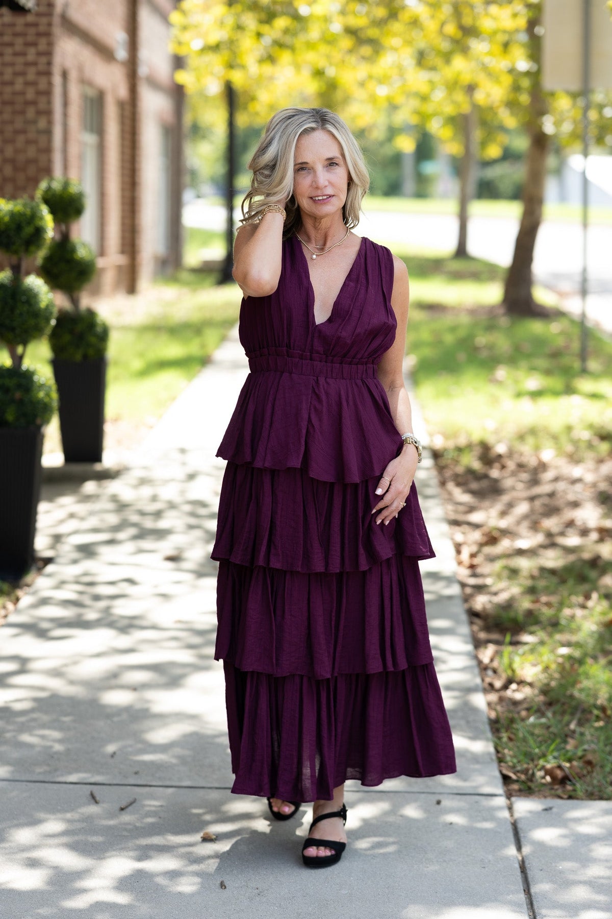 Sweet Moments Burgundy Maxi Dress - She Chester