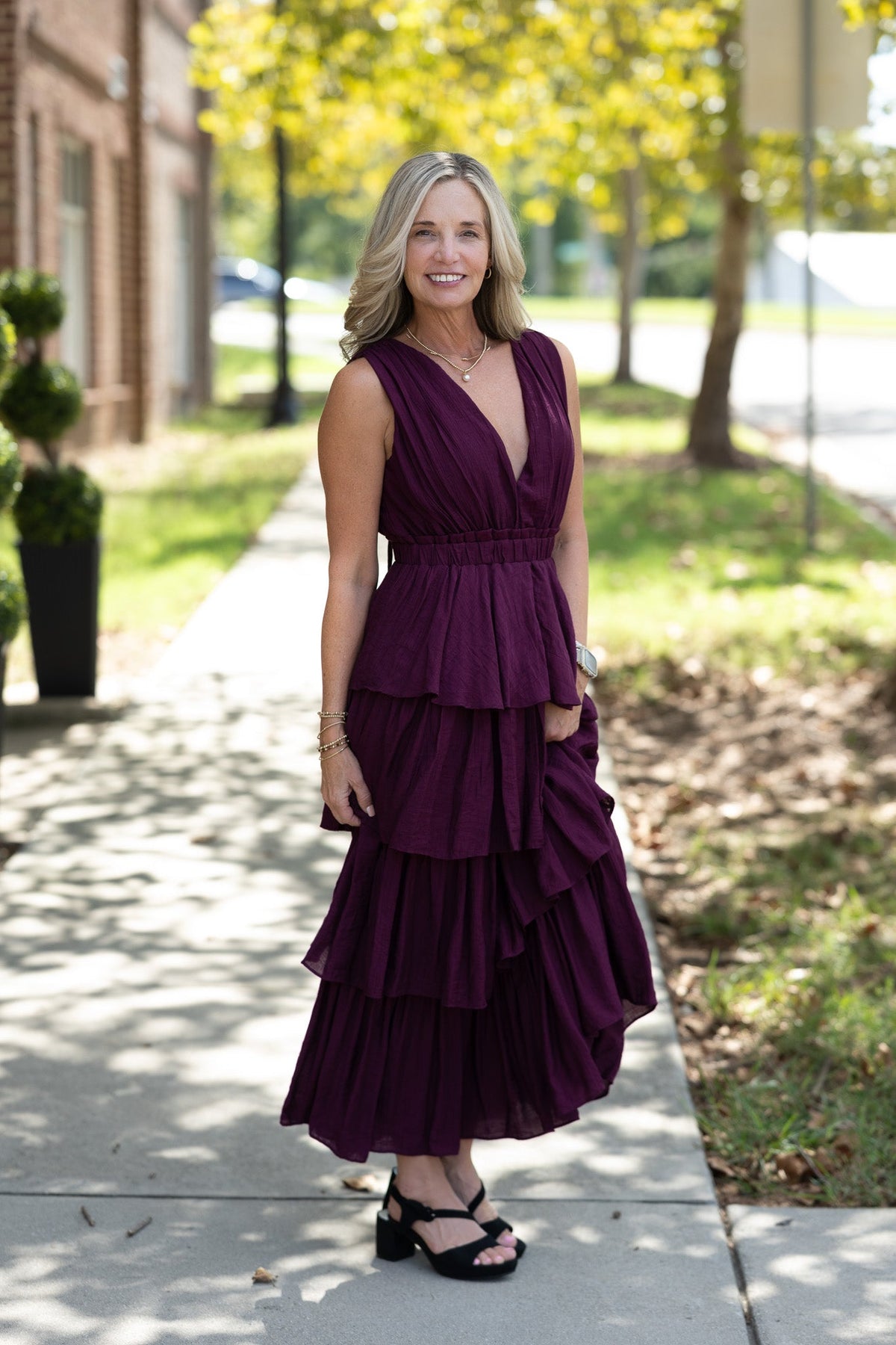 Sweet Moments Burgundy Maxi Dress - She Chester