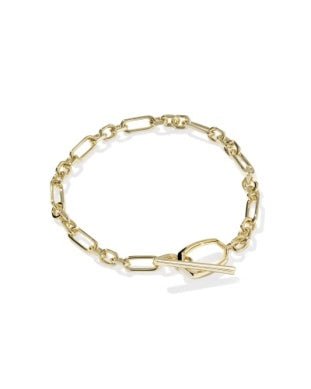 SYLVIA METAL LINK AND CHAIN BRACELET GOLD - She Chester