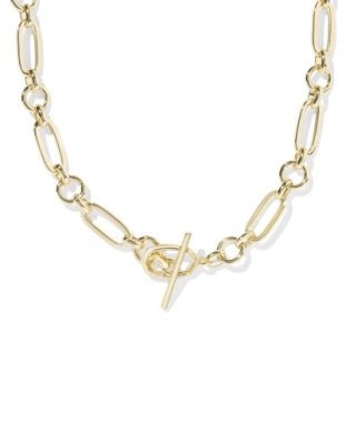 SYLVIA METAL LINK AND CHAIN NECKLACE GOLD - She Chester