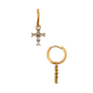 Taran Baguette Cross Huggie Gold Hoop Earrings - She Chester