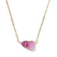 TATUM SHORT PENDANT NECKLACE GOLD AZALEA PINK MIX - She Chester