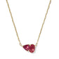 TATUM SHORT PENDANT NECKLACE GOLD BURGUNDY MIX - She Chester