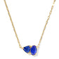 TATUM SHORT PENDANT NECKLACE GOLD COBALT MIX - She Chester