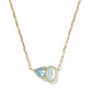 TATUM SHORT PENDANT NECKLACE GOLD LIGHT BLUE MIX - She Chester