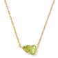 TATUM SHORT PENDANT NECKLACE GOLD LIGHT GREEN MIX - She Chester
