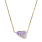 TATUM SHORT PENDANT NECKLACE GOLD PURPLE MIX - She Chester