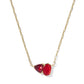 TATUM SHORT PENDANT NECKLACE GOLD RED MIX - She Chester