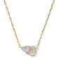TATUM SHORT PENDANT NECKLACE GOLD WHITE CZ MIX - She Chester