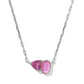 TATUM SHORT PENDANT NECKLACE RHODIUM AZALEA PINK MIX - She Chester