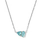 TATUM SHORT PENDANT NECKLACE RHODIUM BLUE MIX - She Chester