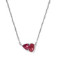 TATUM SHORT PENDANT NECKLACE RHODIUM BURGUNDY MIX - She Chester