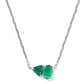 TATUM SHORT PENDANT NECKLACE RHODIUM DARK GREEN MIX - She Chester
