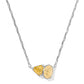 TATUM SHORT PENDANT NECKLACE RHODIUM GOLDEN YELLOW MIX - She Chester
