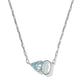 TATUM SHORT PENDANT NECKLACE RHODIUM LIGHT BLUE MIX - She Chester