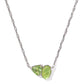 TATUM SHORT PENDANT NECKLACE RHODIUM LIGHT GREEN MIX - She Chester