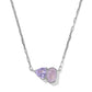 TATUM SHORT PENDANT NECKLACE RHODIUM PURPLE MIX - She Chester
