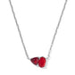 TATUM SHORT PENDANT NECKLACE RHODIUM RED MIX - She Chester