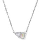 TATUM SHORT PENDANT NECKLACE RHODIUM WHITE CZ MIX - She Chester