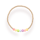 Teacher Rainbow Letter Bracelet: Standard 6.75 inch / Gold - She Chester