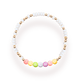 Teacher Rainbow Letter Bracelet: Standard 6.75 inch / Gold - She Chester