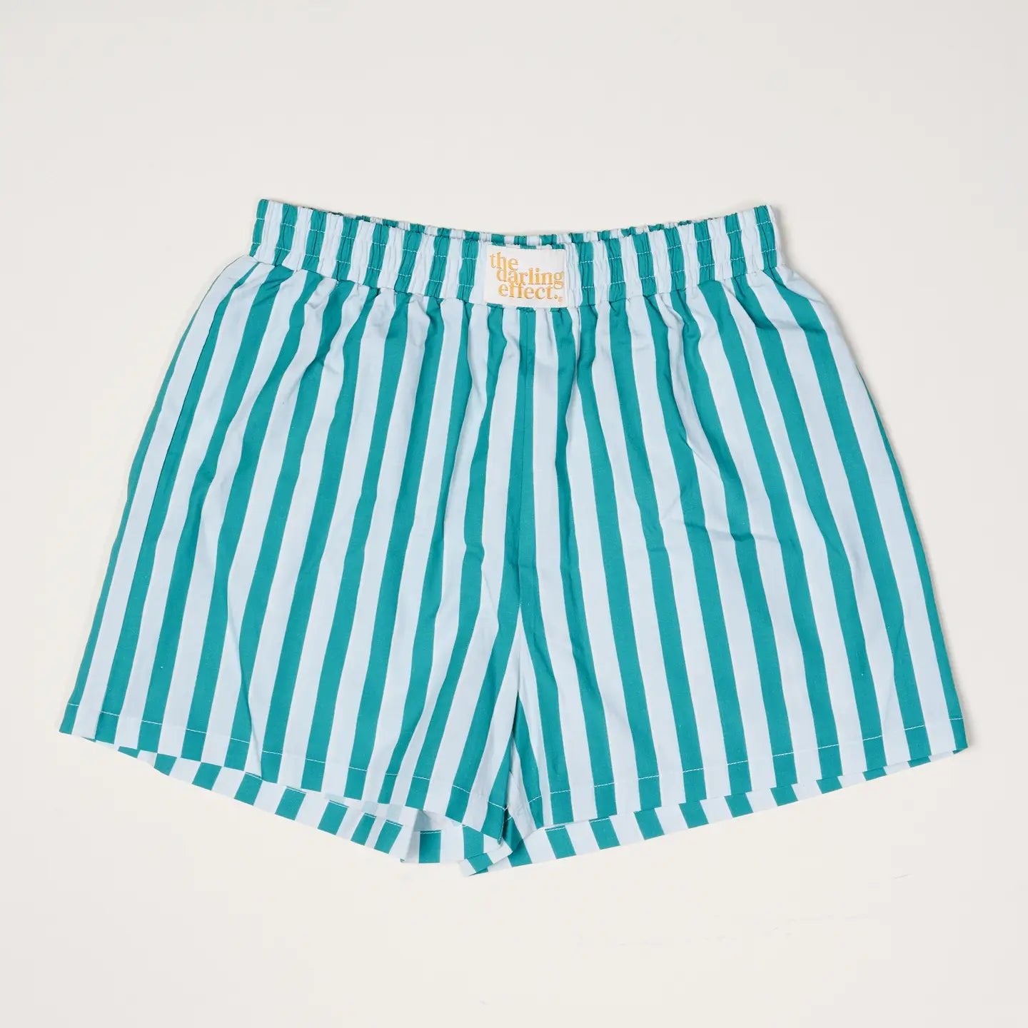 Teal Blue Stripes Darling Boxer Shorts - She Chester