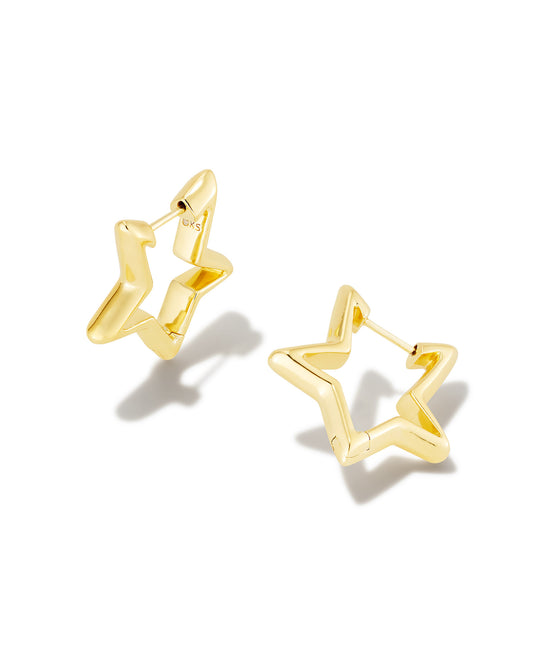 STAR HUGGIE EARRINGS IN GOLD