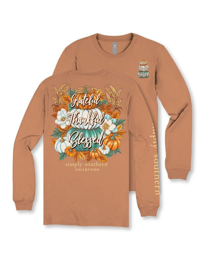 Thankful Grateful Pumpkin LS Tee - She Chester