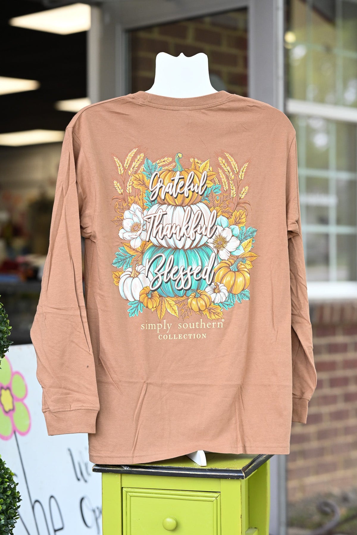 Thankful Grateful Pumpkin LS Tee - She Chester