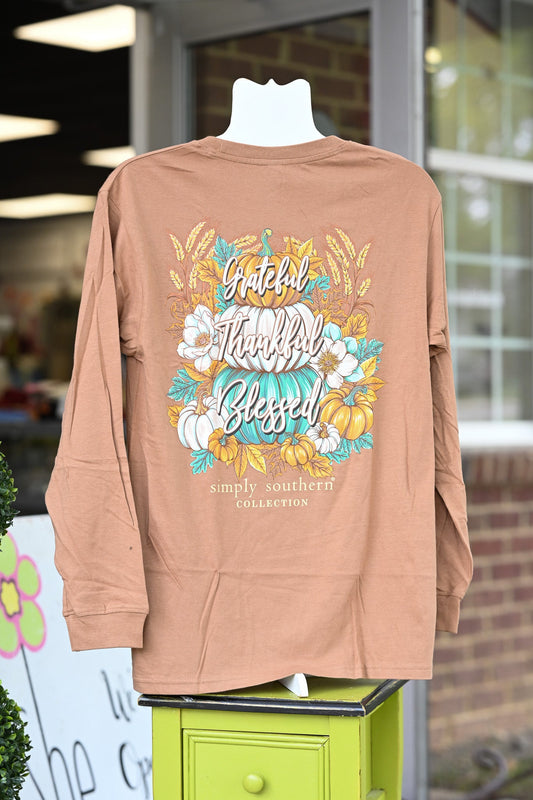 Thankful Grateful Pumpkin LS Tee - She Chester