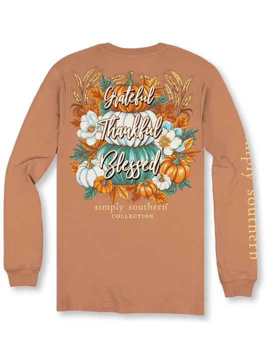 Thankful Grateful Pumpkin LS Tee - She Chester