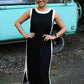 The Elaine Trimmed Black Maxi - She Chester